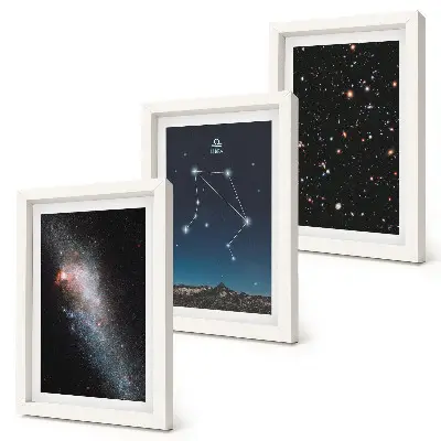 Posterpaket rymdgalax med stjärnbilden Vågen på natthimlen