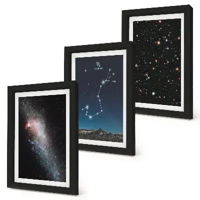 Posterpaket med kosmiska landskap av galaxer och stjärnbilden Skorpionen