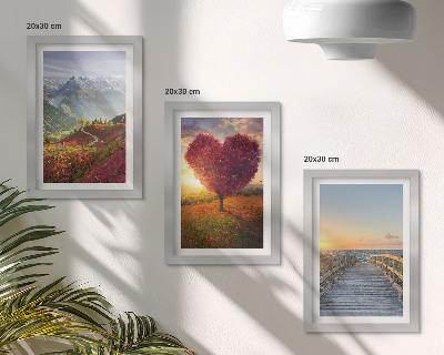 Posterpaket Bergslandskap hjärtformad trädpir