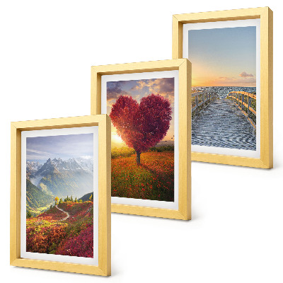 Posterpaket Bergslandskap hjärtformad trädpir