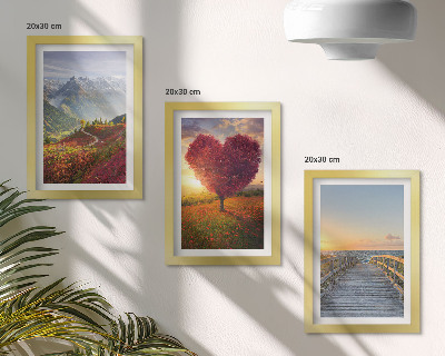 Posterpaket Bergslandskap hjärtformad trädpir