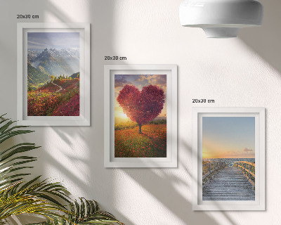 Posterpaket Bergslandskap hjärtformad trädpir
