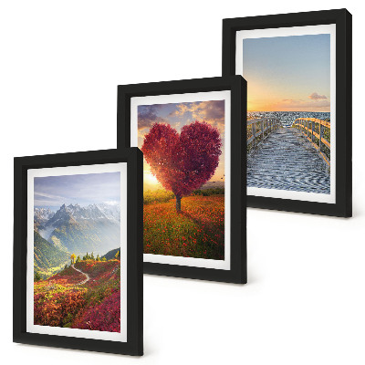 Posterpaket Bergslandskap hjärtformad trädpir