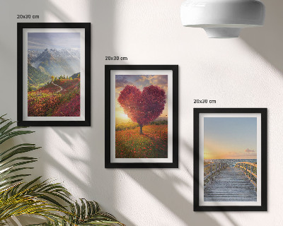 Posterpaket Bergslandskap hjärtformad trädpir