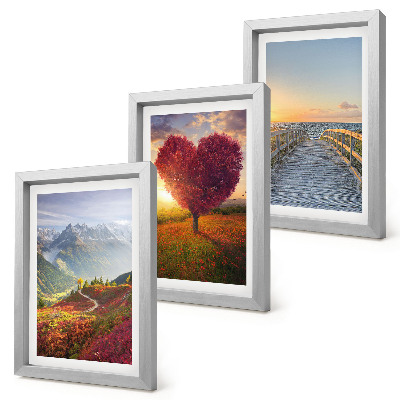 Posterpaket Bergslandskap hjärtformad trädpir