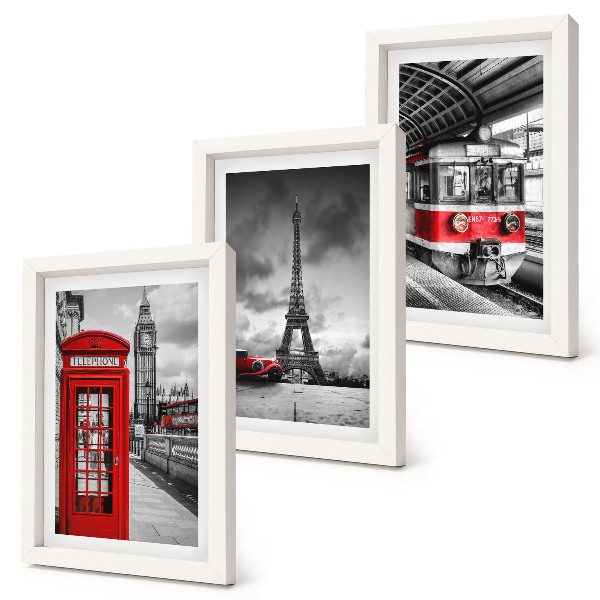 Posterpaket Ikoniska städer London Paris och järnvägstransporter