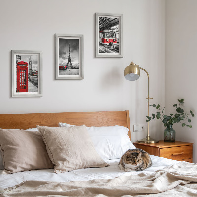Posterpaket Ikoniska städer London Paris och järnvägstransporter