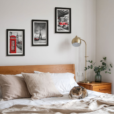 Posterpaket Ikoniska städer London Paris och järnvägstransporter