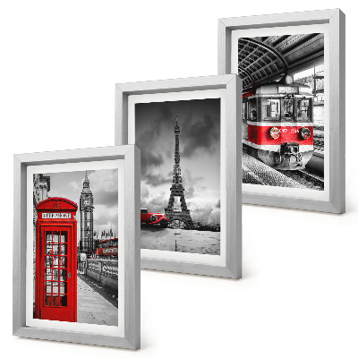 Posterpaket Ikoniska städer London Paris och järnvägstransporter