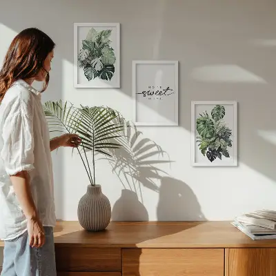 Posterpaket gröna växter med texten Sweet Home