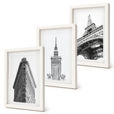 Posterpaket Arkitektoniska byggnader i svartvit minimalism