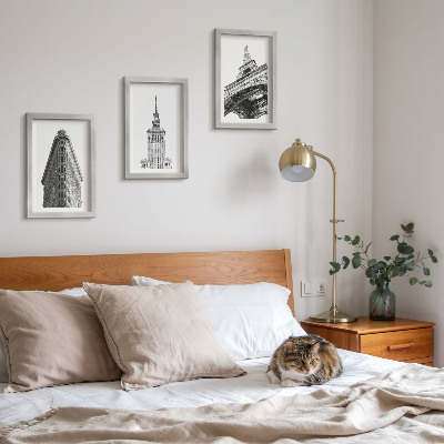 Posterpaket Arkitektoniska byggnader i svartvit minimalism