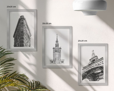 Posterpaket Arkitektoniska byggnader i svartvit minimalism