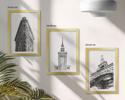Posterpaket Arkitektoniska byggnader i svartvit minimalism