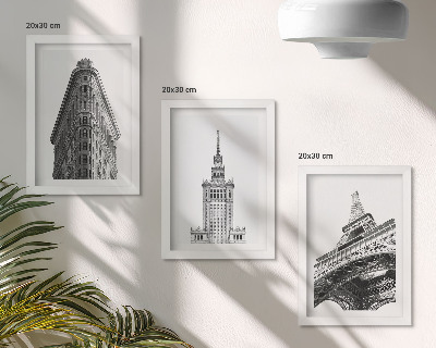 Posterpaket Arkitektoniska byggnader i svartvit minimalism
