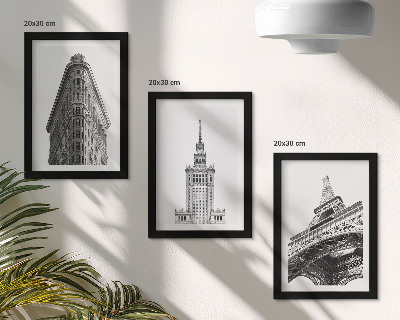 Posterpaket Arkitektoniska byggnader i svartvit minimalism