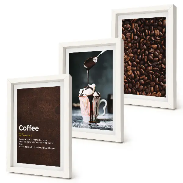 Posterpaket med definition av kaffebönsvispgrädddryck
