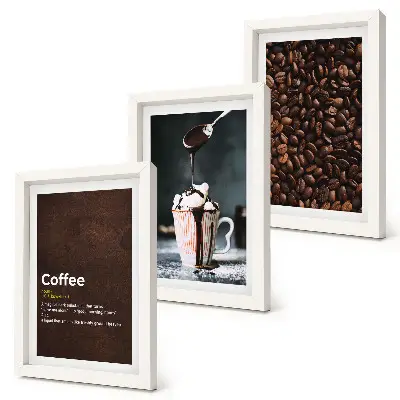 Posterpaket med definition av kaffebönsvispgrädddryck