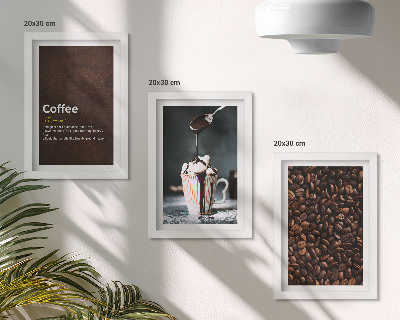 Posterpaket Definition av kaffebönsvispgrädddryck