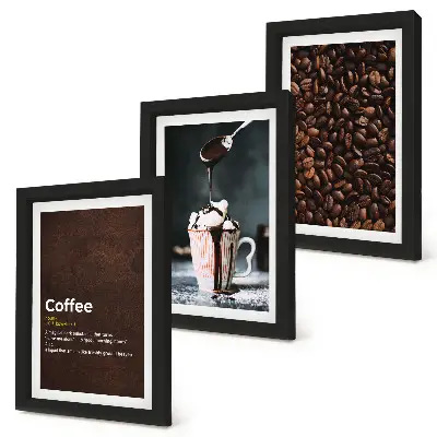 Posterpaket med definition av kaffebönsvispgrädddryck
