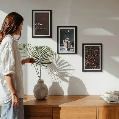 Posterpaket med definition av kaffebönsvispgrädddryck