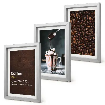 Posterpaket med definition av kaffebönsvispgrädddryck