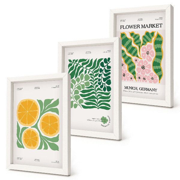 Posterpaket Frukt- och växtmotiv i pastellfärger posters