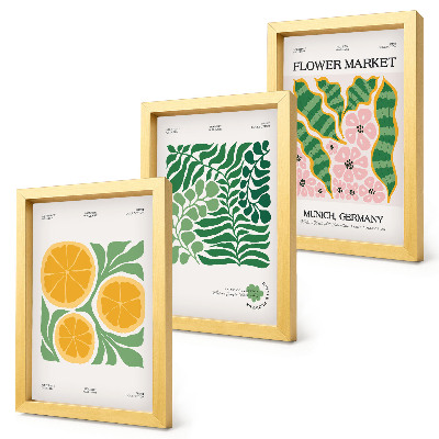 Posterpaket Frukt- och växtmotiv i pastellfärger posters
