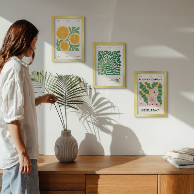 Posterpaket Frukt- och växtmotiv i pastellfärger posters
