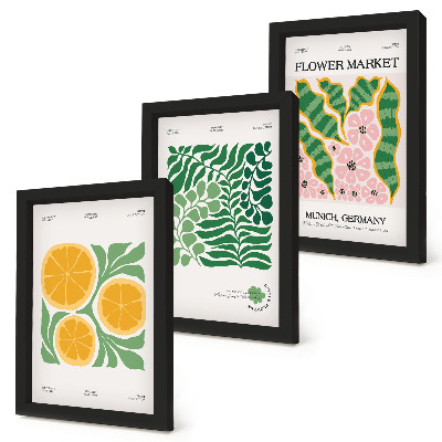 Posterpaket Frukt- och växtmotiv i pastellfärger posters