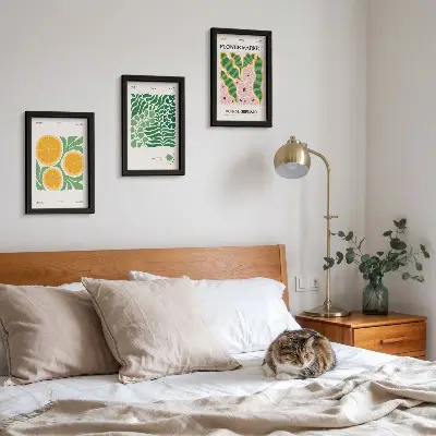 Posterpaket med frukt- och växtmotiv i pastellfärger