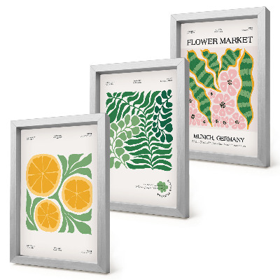 Posterpaket Frukt- och växtmotiv i pastellfärger posters