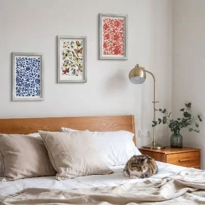 Posterpaket med vintage motiv av blommor, fjärilar och ornament