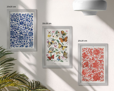 Posterpaket Vintage blommor fjärilar och ornament posters