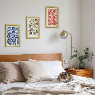 Posterpaket med vintage motiv av blommor, fjärilar och ornament