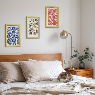 Posterpaket Vintage blommor fjärilar och ornament posters