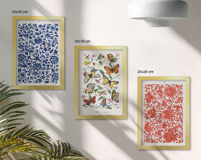 Posterpaket Vintage blommor fjärilar och ornament posters