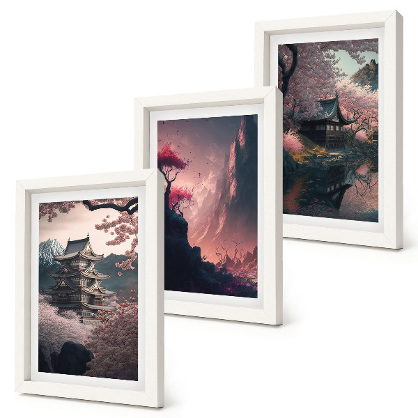 Posterpaket Fantasilandskap av japanska bergslandskap