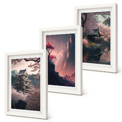 Posterpaket Fantasilandskap av japanska bergslandskap