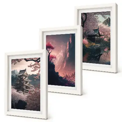 Posterpaket med motiv av japanska bergslandskap