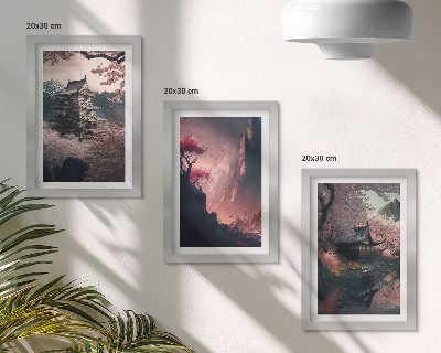 Posterpaket Fantasilandskap av japanska bergslandskap