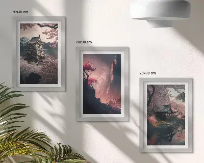 Posterpaket med motiv av japanska bergslandskap