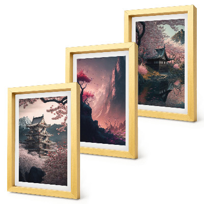 Posterpaket Fantasilandskap av japanska bergslandskap