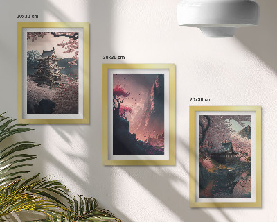 Posterpaket Fantasilandskap av japanska bergslandskap