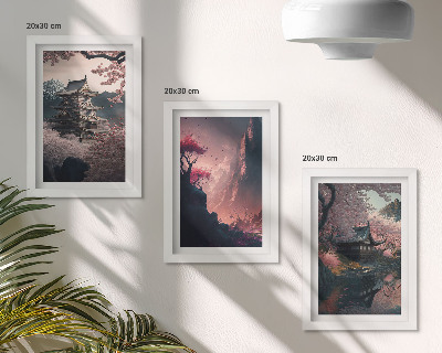 Posterpaket Fantasilandskap av japanska bergslandskap