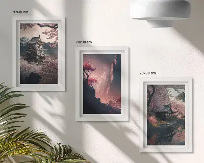 Posterpaket med motiv av japanska bergslandskap
