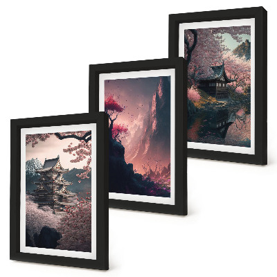 Posterpaket Fantasilandskap av japanska bergslandskap
