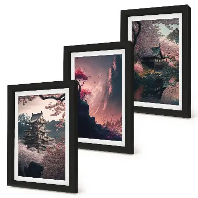 Posterpaket med motiv av japanska bergslandskap