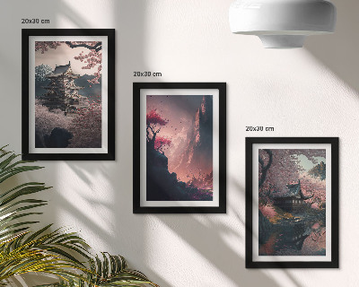 Posterpaket Fantasilandskap av japanska bergslandskap