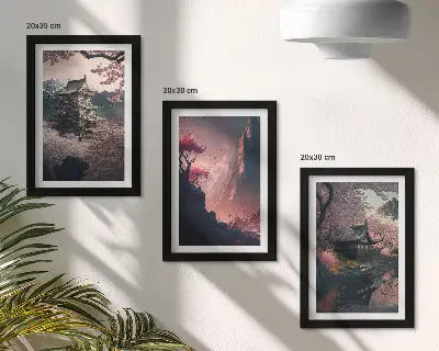Posterpaket med motiv av japanska bergslandskap